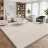 Homaxy Tappeto moderno per soggiorno, 140 x 200 cm, rotondo, morbido, lavabile, con fondo antiscivolo, a pelo corto, grande tappetino per corridoio, cameretta dei bambini, camera da letto, beige