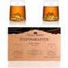 Alaskan MAKER Set di 2 bicchieri da liquore, 6,5 cl - Bicchieri di cristallo di alta qualità, soffiati a mano, con montagne in rilievo | Forma a tulipano | TOPOGRAFICO (Tofane e Tre Cime di Lavaredo)