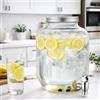 Generico Dispenser Bevande in Vetro 4L con Rubinetto e Tappo Acciaio Ermetico, Barattolo per Acqua, Cocktail e Bibite, 33x20 cm, Contenitore per Feste, Catering, Casa e Giardino, Design Elegante