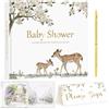 Lanpn Libro degli Ospiti per Baby Shower & Gender Reveal, Baby Shower Guest Book, Tema Neutro Animali Bosco, Album Ricordi con Messaggi, Auguri e Foto per Futuri Genitori, 114 Pagine, Inglese