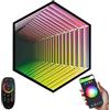 Lissontine Infinity Mirror Tunnel Lamp Specchio Infinito LED Con Luce Tunnel 3D E Cambio Colore, Lampada Moderna a Effetto Visivo, Ideale per Pareti Di Camere O Locali B-70cm/27.6
