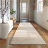 SIMPEX Tappeto Runner Avorio 80x250 cm Tappeto Lavabile a Pelo Corto, Antiscivolo e Morbido, Design Monocromatico Moderno per Camera da Letto, Cucina e Corridoio