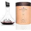 Alaskan MAKER Caraffa per decantare il vino, 1,8 l, borosilicato di alta qualità, soffiato artigianalmente con montagne in rilievo, tappo 3 in 1 (filtro, aeratore e beccuccio) (Tre Cime di Lavaredo)