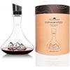 Alaskan MAKER Caraffa per decantare il vino, 1,8 l, borosilicato di alta qualità, soffiato artigianalmente con montagne in rilievo, tappo 3 in 1 (filtro, aeratore e beccuccio) (Sassolungo)