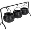 Hamwesh Halloween Candy Bowl Cauldron con Griglia di Ferro per Decorazioni per Feste, 3 Streghe in Plastica Nera Hocus Pocus Ciotola da Servizio per Tavolo da Tavolo di Halloween