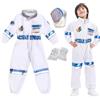 Luckyou Costume da Astronauta Bambino con casco e guanti Vestito Astronauta Tuta Spaziale per Bambini e Bambine Carnevale Halloween Cosplay,XL