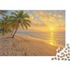NHWNMTYAHTQx Spiaggia Tramonto Puzzle 1000 Pezzi Carta per Adulti Palme Puzzle per Famiglia Relax Decorazione 70x50cm/1000pcs
