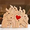Smile lab Puzzle Personalizzato in Legno Famiglia Festa Della Mamma Idee Regalo Puzzle con Nomi Regalo Donna Uomo Compleanno Natale Anniversario Decorazioni Casa (Elefante)