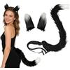 YAEGIMHT 2 pezzi morbido peluche coda di animali con coda di gatto lunga - nero e bianco