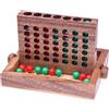 LOGOPLAY Quattro in una riga, taglia L, 4 fila, bingo 4, gioco di strategia, gioco di pensiero in legno, con palline colorate