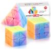 Vdealen Cubo Magico 2x2 3x3 Piramide Magic Cube, Lisci Speed Cube per Principianti e Utenti Avanzati Cubo di Velocità, Regalo per Bambini Adolescenti Adulti(Jelly)