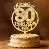 Seutgjie Decorazione per torta 80° compleanno donna uomo, Seutgjie 80° compleanno topper per torta in legno con catena luminosa LED 1946-2026 decorazione per torta