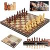 DBAATTZ Scacchiera Magnetica Portatile, 29 x 29cm Set di Scacchi 3 in 1, Pieghevole Scacchi e Dama Magnetici, Scacchiera Magnetica in Legno, 3 in 1 Scacchiera Pieghevole, per Feste Attività di Famiglia