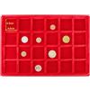 PCCB MINGT Vassoio Espositivo per Monete Classico Rosso - 24 Scomparti per Custodie Certificate e Monete Rotonde (45 mm)