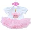 MAIHAO Vestiti per bambole Reborn con corona rosa, 55,9 cm, accessori per neonata da 50 a 55,9 cm, corona rosa, set da 3 pezzi