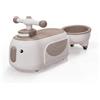 COSTWAY 2 in 1 Giocattolo Cavalcabile per Bambini, Macchina a Spinta con Rimorchio Stacabile Luci e Musica, Spazio Sotto Sedile, Ideale per Bambini 1 Anni+ (Marrone)