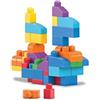 Mega Bloks-Big Building Bag Sacca Ecologica, 80 Pezzi, Blocchi da Costruzione, Giocattolo per Bambini 1+ Anni, Colore Blu, DCH63