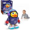 Starnearby Anatra Danzante, Giocattolo Musicale Neonato per Camminare e Gattonare, Anatra Musicale che Balla e Canta con Luci a LED, Anatra Spaziale Elettrica, Regalo per Bambini (Blu)
