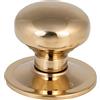 AZERODESIGN Pomello porta in ottone lucido lucido, ingresso centro porta o cancello, con montaggio a vite e dado passante centrale diametro sfera 70 mm e diametro base 85 mm