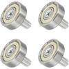 QUARKZMAN 4Pz Rotelle Box Doccia 19mm x 6mm Passo 2mm, Ruote di Ricambio Puleggia a Rulli con Cuscinetti in Acciaio per Guida Binari per Porte Scorrevoli Finestre, M6 x 10mm Filettatura
