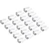 sourcing map Staffa di supporto a U T6 da 13 mm per lampadina a LED, staffa di montaggio in acciaio inox, tubo fluorescente, morsetti a molla, colore bianco, confezione da 20