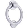 Infinity Decor Battente ad anello in ottone massiccio, 110 mm, finitura cromata satinata, di alta qualità, per ingresso e porta d'ingresso