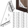 letuxaamz Staffe Angolari, Angolari Metallo per Legno e Staffe Angolari per Legno con Viti 30 Pezzi, Rinforzi Triangolari per Scaffale Armadio Tavolo Sedia Scrivania, Staffe in Acciaio Inox