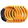 QSPORTPEAK 5 lucchetti per bicicletta, 4 cifre, combinazione ripristinabile, con cavo di avvolgimento, senza staffa di montaggio, 60 x 0,5 cm