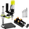 Consfly M3-M6 - Filettatrice elettrica verticale con morsa e 4 rubinetti strumento filettato regolabile per metallo e plastica, legno 100-200r/min 110V