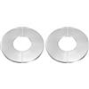 QUARKZMAN 2Pcs Flangia Divisa A Parete 1.65 (42mm) Acciaio Inox Rotondo Autoadesivo Flangia Divisa Copertura Tubo Collare Clip-On Ghiera Per Pavimento Soffitto Bagno Cucina Toilette