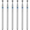 sourcing map 6pcs 120-140 Grane Diamante Rettifica Bit 2.5mm Testa a Sfera 2.35mm Gambo 2.5mm Lunghezza Pietra Levigatura Punte da Trapano Strumento Rotante per Ceramica Chiodi di Vetro Macinazione