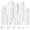 Qichan 90 Pezzi Gommini Passacavo, 6 Dimensioni Passacavo Gomma Bianco, 30mm, 25mm, 22mm, 14mm, 12mm, 10mm Tappi in Gomma per Fori, Passacavi in Gomma per Protezione Cavi