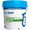 MAPEI Dursilite Bianco Facile Idropittura Traspirante per Interni, Bianco, 4 Litri, Finitura Opaca, Base Acquosa