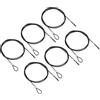 PATIKIL 1m Sicurezza Acciaio Cavo, 6pz Inossidabile Acciaio 2mm Dia Cavo di Sicurezza Blocco Filo Corda Antifurto con Doppio Anello per Stadio Illuminazione Bagagli Blocco, Nero