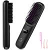Aolso Spazzola Lisciante per Capelli Senza Fili, 3 Temperature(160°C-200°C), Pettine Lisciante Portatile Ricaricabile, Riscaldamento Rapido, Anti-Scottatura per Viaggi e Uso Quotidiano, S7