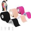 LiangMai Tape Kinesiologico Nastro Kinesiologico Tanti Colori 3 Rotoli 5 m x 5,0 cm, Muscolare Cerotto Per Taping Kinesiologico per Ginocchio, Spalla e Gomito, Fisioterapiche Impermeabil & Traspiranti