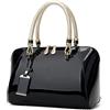 XingChen - Borsa a tracolla da donna in pelle sintetica lucida, con manico superiore, nero, Taglia unica