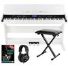 FunKey DP-88 II Pianoforte digitale bianco Set con panca economy, cuffie e guida (tedesco)