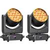 mytueetp 2 Pezzi 19 LED Zoom Teste Mobili, 285W RGBW 4 in 1 Moving Head Professionale Focus Wash DJ Luce con Striscia Luminosa per Matrimonio Palcoscenico Festa Concerto Natale Halloween