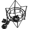 Generic Supporto a sospensione in metallo nero a forma di ragno, base da 46 mm, per microfoni da studio, design antivibrazione per Neumann U87, Lewitt 240, staffa per microfono di registrazione Pro