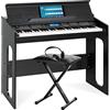 FunKey DP-61 III Keyboard in Design Digitalpiano - 61 tasti keyboard - 300 suoni diversi - 300 ritmi - 80 demo song - accompagnamento automatico - Set incl. panca per keyboard e cuffie - Nero