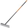 Kadax Rake, giardino duro, rastrello largo con manico in lungo 154,5 cmda giardino , fertilizzante, rastrello da giardino prato e foglie (14 denti rettangolari)