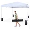 COSTWAY Gazebo da Esterno Pieghevole 290 x 290 cm, Gazebo Pop up con 4 Sacchi di Sabbia e Borsa da Trasporto, Regolabile in Altezza, Telaio Robusto in Metallo, per Mercato, Campeggio (Bianco)