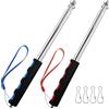 Veebmys 2 Pezzi Asta Telescopica Bandiera, Palo Bandiera Estensibile Acciaio Inox 2 m con Clip Ganci, Asta Portatile per Guida Turistica Insegnante Viaggio Campeggio Evento (Rosso + Blu)