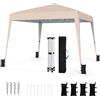 COSTWAY Gazebo da Giardino 3 x 3 M, Tendone Parasole con Telo Impermeabile e Resistente, Sacchi di Sabbia, Pieghevole, Portatile e Altezza Regolabile, per Esterno, Mercati, Fiere e Campeggio (Beige)