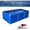 Poxvythb Laghetti da Giardino Fuori Terra Kit Laghetto da Giardino con Struttura in Acciaio Zincato + Tela PVC - Acquacoltura Domestica per Pesci Rossi e Koi | 1.2x1x0.8m | Blu
