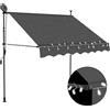vidaXL Tenda da Sole Retrattile Manuale con LED 150 cm Antracite