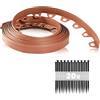 GARDENIX LineBORDER - Bordo flessibile in plastica, 20 ancore, lunghezza 10 m, altezza 4 cm (10 metri, altezza = 6 cm + 20 ancore, marrone chiaro)…