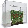 IDMarket - Serra da giardino, serra per pomodori 200 x 78 x 169 cm in acciaio + telo anti-UV con porta e 2 finestre, per tutte le stagioni,