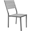 VERDELOOK | Sedia senza Braccioli Tenerife Effetto Legno, 58x45 H88 cm, Grigio, Seduta e Schinale in HDPE e Struttura in Metallo Verniciato, per Esterno, Giardino, Terrazza